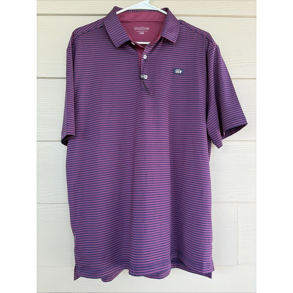 Good Good Maroon/Navy Blue Performance Golf Polo Shirt Mens Large NEW NWOT